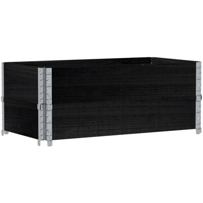 Jardinera de madera negra de pino sólido vidaXL - Jardinera Jardinera de madera negra de pino sólido vidaXL - Jardinera