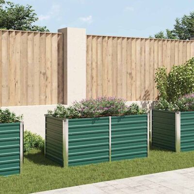 vidaXL Cama de Jardín Elevada 160x80x77 cm Acero Galvanizado Verde - Cama de Jardín vidaXL Cama de Jardín Elevada 160x80x77 cm Acero Galvanizado Verde - Cama de Jardín