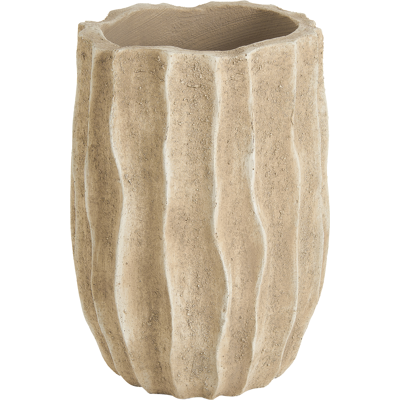 BELIANI Maceta De Cemento De Jardín Interior Exterior 32 X 42 Cm Beige Mondsee BELIANI Maceta De Cemento De Jardín Interior Exterior 32 X 42 Cm Beige Mondsee