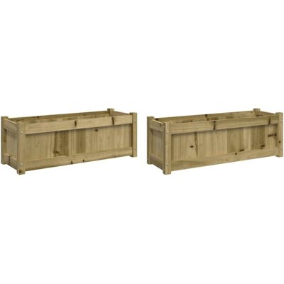 Jardineras de madera impregnada vidaXL 2 unidades - Jardineras de exterior Jardineras de madera impregnada vidaXL 2 unidades - Jardineras de exterior