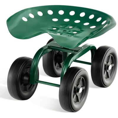 Costway Carrito De Jardín Con Asiento Giratorio De 360° Y Altura Ajustable, Carro De Taburete De Jardinería Con Ruedas, Taburetes Móvil Para Jardinería Para Jardín, Césped Y Patio Trasero Costway Carrito De Jardín Con Asiento Giratorio De 360° Y Altura Ajustable, Carro De Taburete De Jardinería Con Ruedas, Taburetes Móvil Para Jardinería Para Jardín, Césped Y Patio Trasero