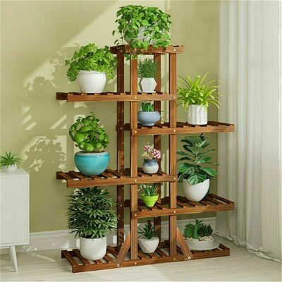 Soporte Para Plantas De Madera Estantería Para Macetas Decorativa Interior 131×90×25cm Unho Soporte Para Plantas De Madera Estantería Para Macetas Decorativa Interior 131×90×25cm Unho