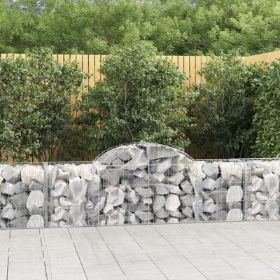 Cesta de gaviones arqueada vidaXL - Barrera decorativa para jardín Cesta de gaviones arqueada vidaXL - Barrera decorativa para jardín