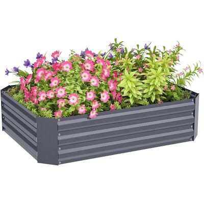 JHY DESIGN Macetero Elevado De Acero Galvanizado, Jardinera, Caja Para Plantas De Jardín, Jardinera Para Flores, 120 X 90 X 30 Cm, Gris Oscuro JHY DESIGN Macetero Elevado De Acero Galvanizado, Jardinera, Caja Para Plantas De Jardín, Jardinera Para Flores, 120 X 90 X 30 Cm, Gris Oscuro