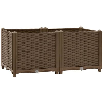 HELLOSHOP26 Macetero Elevado Plantas Flores Jardín 80 X 40 X 38 Cm Polipropileno Marrón 020000946 HELLOSHOP26 Macetero Elevado Plantas Flores Jardín 80 X 40 X 38 Cm Polipropileno Marrón 020000946