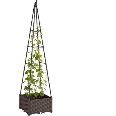 JHY DESIGN Maceta Con Enrejado De Alambre Para Plantas Trepadoras, Maceta De Pp Con Orificios De Drenaje Y Tapones, 40 X 40 X 175 Cm JHY DESIGN Maceta Con Enrejado De Alambre Para Plantas Trepadoras, Maceta De Pp Con Orificios De Drenaje Y Tapones, 40 X 40 X 175 Cm