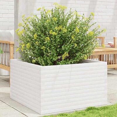 Jardinera VidaXL Blanca 80x80x46 cm Madera Maciza de Pino - Jardinera Jardinera VidaXL Blanca 80x80x46 cm Madera Maciza de Pino - Jardinera