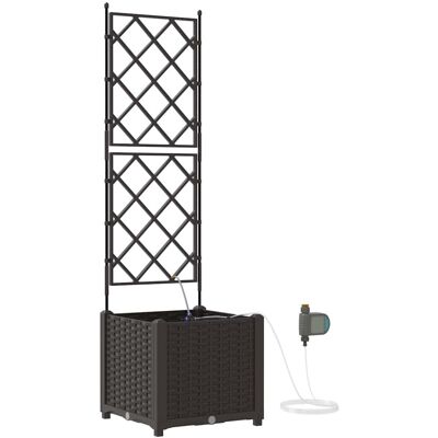 HELLOSHOP26 Jardinera Moderna Con Riego 40 X 40 X 142 Cm Acero Marrón 020058524 HELLOSHOP26 Jardinera Moderna Con Riego 40 X 40 X 142 Cm Acero Marrón 020058524