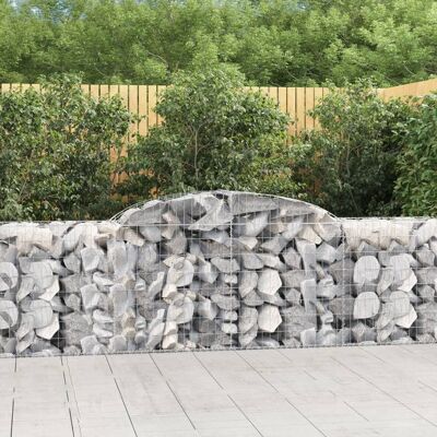 vidaXL Cestas de gaviones arqueadas - 5 uds - 300x50x80/100 cm - Barrera de jardín vidaXL Cestas de gaviones arqueadas - 5 uds - 300x50x80/100 cm - Barrera de jardín