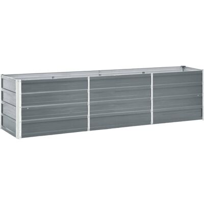 vidaXL Cama Elevada de Jardín Acero Galvanizado 240x40x45cm Gris - Cama de Jardín Elevada vidaXL Cama Elevada de Jardín Acero Galvanizado 240x40x45cm Gris - Cama de Jardín Elevada