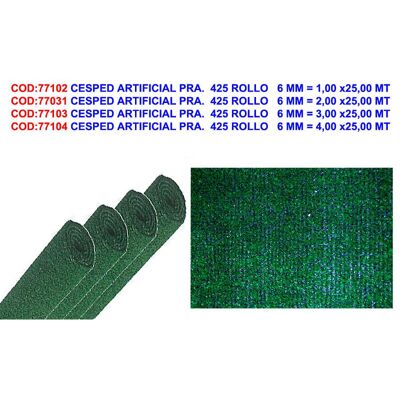 EDM Césped Artificial F.s. Pra. 425 Rollo 6 Mm 1,00 X 25,00 M EDM Césped Artificial F.s. Pra. 425 Rollo 6 Mm 1,00 X 25,00 M