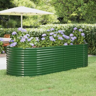 Cama de jardín elevada vidaXL acero verde 249x100x68 cm - Jardinera Cama de jardín elevada vidaXL acero verde 249x100x68 cm - Jardinera