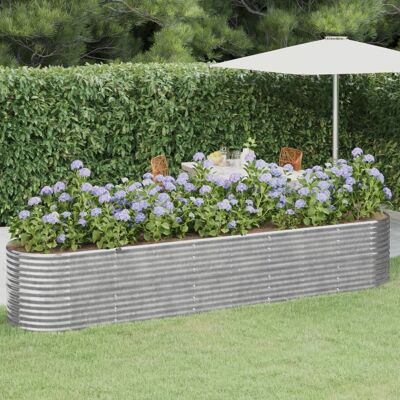 Jardinera de acero vidaXL - 368x80x68 cm - Plateado Jardinera de acero vidaXL - 368x80x68 cm - Plateado