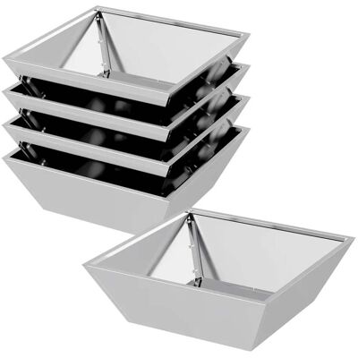 HELLOSHOP26 Juego De 5 Macetas Trapezoidales Modernas Para Jardín O Patio 50 X 50 X 15 Cm Acero Plateado 020052393 HELLOSHOP26 Juego De 5 Macetas Trapezoidales Modernas Para Jardín O Patio 50 X 50 X 15 Cm Acero Plateado 020052393