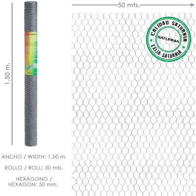 Saturnia - Enrejado Triple Torsion 50/ 150 Cm. Rollo 50 Metros Uso Domestico Saturnia - Enrejado Triple Torsion 50/ 150 Cm. Rollo 50 Metros Uso Domestico