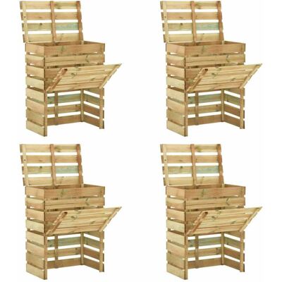 Vidaxl Compostadores De Láminas 4 Uds Madera De Pino 80x50x100 Cm Vidaxl Compostadores De Láminas 4 Uds Madera De Pino 80x50x100 Cm