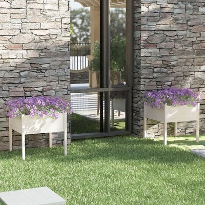 vidaXL Modelo 557165 Jardineras blancas - Jardineras de jardín vidaXL Modelo 557165 Jardineras blancas - Jardineras de jardín
