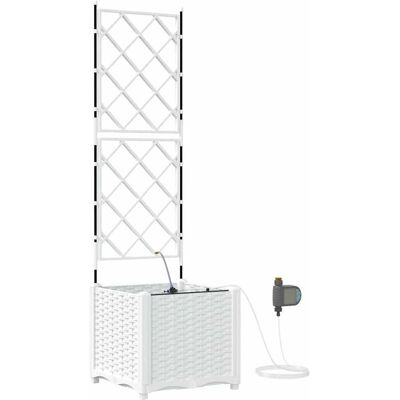 HELLOSHOP26 Jardinera Con Sistema De Riego Moderno 40 X 40 X 142 Cm Acero Blanco 020058612 HELLOSHOP26 Jardinera Con Sistema De Riego Moderno 40 X 40 X 142 Cm Acero Blanco 020058612