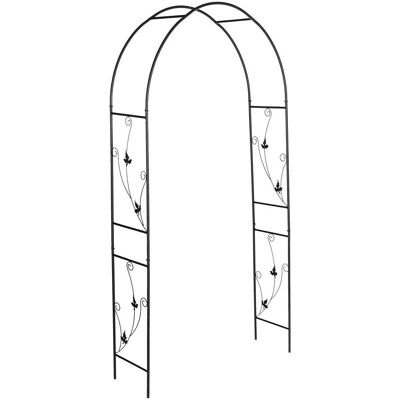 HELLOSHOP26 Arco Para Rosales De Hierro Negro 200 X 80 Cm Soporte Decorativo Robusto Estilo Romántico Ambiente De Jardín 130012237 HELLOSHOP26 Arco Para Rosales De Hierro Negro 200 X 80 Cm Soporte Decorativo Robusto Estilo Romántico Ambiente De Jardín 130012237