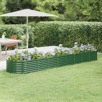 Jardinera de acero recubierto de polvo 368x80x36 cm - Verde Jardinera de acero recubierto de polvo 368x80x36 cm - Verde
