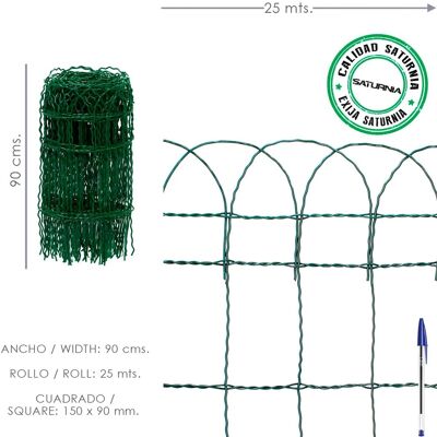 Saturnia - Malla Electrosoldada Plastificada Residence Altura 90 Cm. Rollo 25 Metros Saturnia - Malla Electrosoldada Plastificada Residence Altura 90 Cm. Rollo 25 Metros