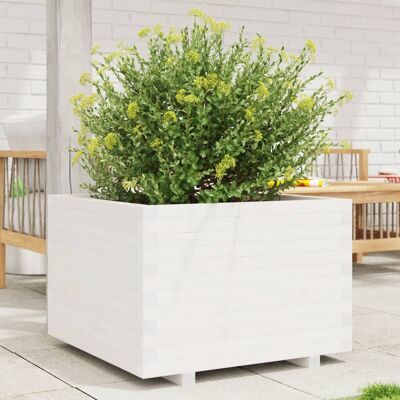 Jardinera vidaXL Blanca 70x70x49,5 cm Madera de pino maciza - Jardinera Jardinera vidaXL Blanca 70x70x49,5 cm Madera de pino maciza - Jardinera