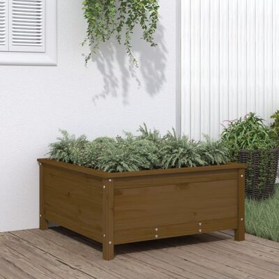 vidaXL Cama de jardín de madera - Miel marrón - 82.5x82.5x39 cm vidaXL Cama de jardín de madera - Miel marrón - 82.5x82.5x39 cm