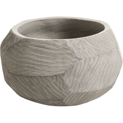 BELIANI Maceta Baja De Cemento De Jardín Interior Exterior 47 X 23 Cm Gris Rauris BELIANI Maceta Baja De Cemento De Jardín Interior Exterior 47 X 23 Cm Gris Rauris