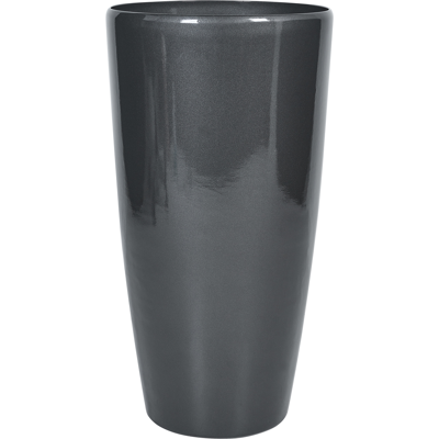 BELIANI Maceta Para Plantas De Interior Y Exterior Tiesto Alto Y Redondo 40 Cm Negro Tseria BELIANI Maceta Para Plantas De Interior Y Exterior Tiesto Alto Y Redondo 40 Cm Negro Tseria