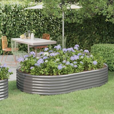 Jardinera de acero gris vidaXL 214x140x36 cm - Tipo de jardín Jardinera de acero gris vidaXL 214x140x36 cm - Tipo de jardín