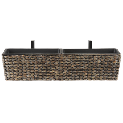 BELIANI Maceta Marrón Con Tejido De Jacinto De Agua Rectangular 80 X 20 Cm Con Agujeros De Drenaje Kawala BELIANI Maceta Marrón Con Tejido De Jacinto De Agua Rectangular 80 X 20 Cm Con Agujeros De Drenaje Kawala
