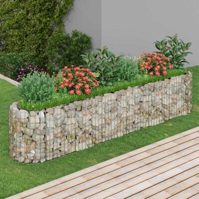 vidaXL Cama Elevada de gaviones de hierro galvanizado - Borde de jardín 260x50x50 cm vidaXL Cama Elevada de gaviones de hierro galvanizado - Borde de jardín 260x50x50 cm