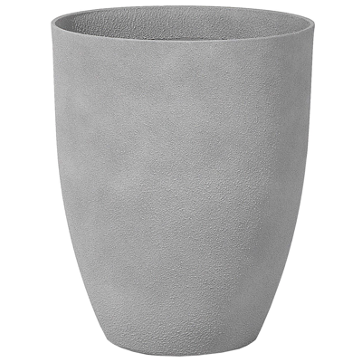 BELIANI Maceta De Mezcla De Piedra Gris 43 Cm Poliresina Interior Exterior Croton BELIANI Maceta De Mezcla De Piedra Gris 43 Cm Poliresina Interior Exterior Croton
