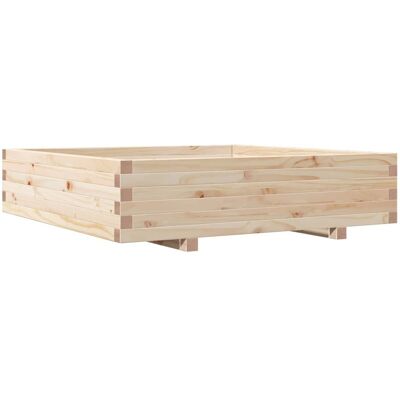 Jardinera madera maciza de pino 100x100x26,5 cm vidaXL - Macetero de jardín Jardinera madera maciza de pino 100x100x26,5 cm vidaXL - Macetero de jardín