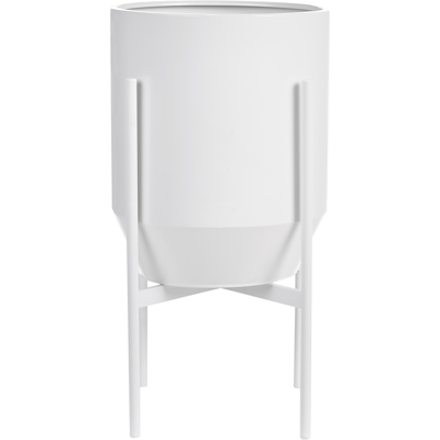 BELIANI Soporte Para Macetas Glamuroso Para Interior Y Exterior 33 X 33 X 62 Cm Metal Blanco Hybridum BELIANI Soporte Para Macetas Glamuroso Para Interior Y Exterior 33 X 33 X 62 Cm Metal Blanco Hybridum