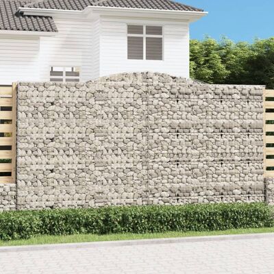 vidaXL Cestas de gaviones arqueadas 9 uds - 400x50x220/240 cm - Decoración de jardín vidaXL Cestas de gaviones arqueadas 9 uds - 400x50x220/240 cm - Decoración de jardín