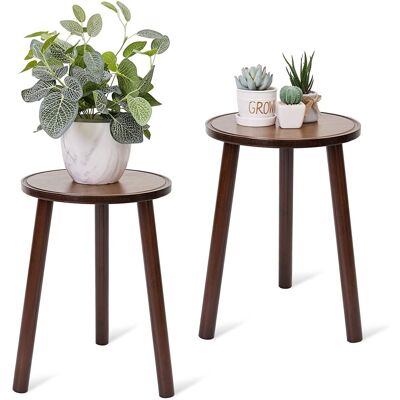 Unho 2 Pcs Soporte Para Plantas De Bambú Mesita Auxiliar Redonda 30 X 42 Cm Unho 2 Pcs Soporte Para Plantas De Bambú Mesita Auxiliar Redonda 30 X 42 Cm