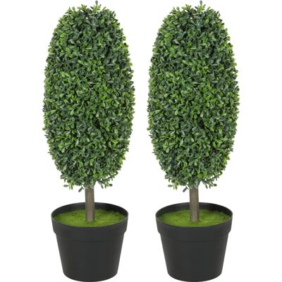 JHY DESIGN Conjunto De 2 Plantas Artificiales, Árboles Artificiales Resistentes A Los Rayos Uv En Macetas, Plástico, Cemento, Verde. JHY DESIGN Conjunto De 2 Plantas Artificiales, Árboles Artificiales Resistentes A Los Rayos Uv En Macetas, Plástico, Cemento, Verde.