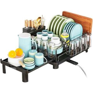 KZQ Escurreplatos Extensible De Acero Inoxidable Con Soporte Para Cubiertos Y Portavasos Extraíble, Rejilla Ajustable Para Secar Platos Con Pico Giratorio De 360°. KZQ Escurreplatos Extensible De Acero Inoxidable Con Soporte Para Cubiertos Y Portavasos Extraíble, Rejilla Ajustable Para Secar Platos Con Pico Giratorio De 360°.