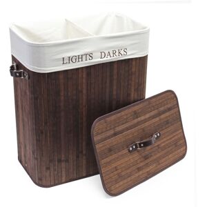 Wiltec Cesta Ropa Sucia 105 L Plegable Marrón De Bambú Cubo Ropa Sucia Tapa Removible Con Asa Cesto Ropa Sucia Con Saco Interior Extraíble De Lino Con 2 Compartimentos Wiltec Cesta Ropa Sucia 105 L Plegable Marrón De Bambú Cubo Ropa Sucia Tapa Removible Con Asa Cesto Ropa Sucia Con Saco Interior Extraíble De Lino Con 2 Compartimentos