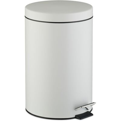 Relaxdays Cubo Basura Cocina 20 Litros, Papelera Redonda, Con Tapa, Pedal, Interior Extraíble, Acabado En Mate, Blanco Relaxdays Cubo Basura Cocina 20 Litros, Papelera Redonda, Con Tapa, Pedal, Interior Extraíble, Acabado En Mate, Blanco