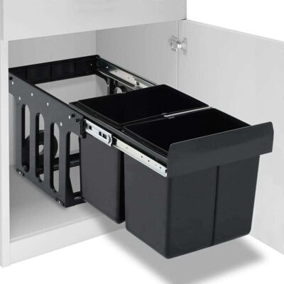 Vidaxl - Cubo De Basura De Cocina Extraíble Reciclaje Cierre Suave 36 L Vidaxl - Cubo De Basura De Cocina Extraíble Reciclaje Cierre Suave 36 L