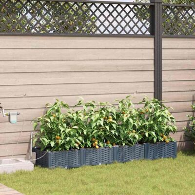 Macetero de Jardín Gris claro Rectangular Plástico - Maceta Macetero de Jardín Gris claro Rectangular Plástico - Maceta