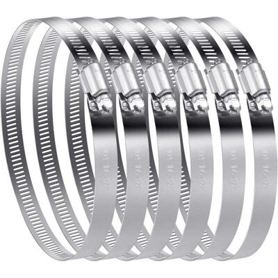 DPZO Juego De 6 Abrazaderas Ajustables Para Mangueras, Fabricadas En Acero Inoxidable 304 (105-127 Mm) - Ideales Para Tuberías De Agua, Depósitos De Gas Y Mangueras De Automóviles. DPZO Juego De 6 Abrazaderas Ajustables Para Mangueras, Fabricadas En Acero Inoxidable 304 (105-127 Mm) - Ideales Para Tuberías De Agua, Depósitos De Gas Y Mangueras De Automóviles.