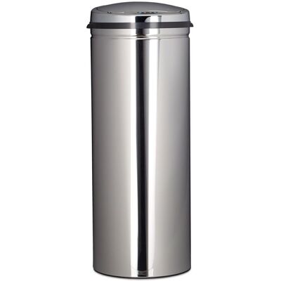 HELLOSHOP26 Cubo De Basura De Cocina De Acero Inoxidable Cubo De Basura Metálico De 50 Litros, Tapa Redonda De 80 Cm De Alto Y 30 Cm De Diámetro, Plateado 130002329 HELLOSHOP26 Cubo De Basura De Cocina De Acero Inoxidable Cubo De Basura Metálico De 50 Litros, Tapa Redonda De 80 Cm De Alto Y 30 Cm De Diámetro, Plateado 130002329
