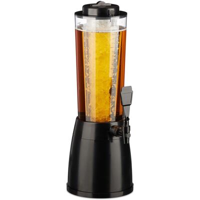 Relaxdays Torre De Cerveza Con Grifo, 2,5 L, Dispensador De Bebidas Con Enfriador, Beer Tower, Transparente Y Negro Relaxdays Torre De Cerveza Con Grifo, 2,5 L, Dispensador De Bebidas Con Enfriador, Beer Tower, Transparente Y Negro