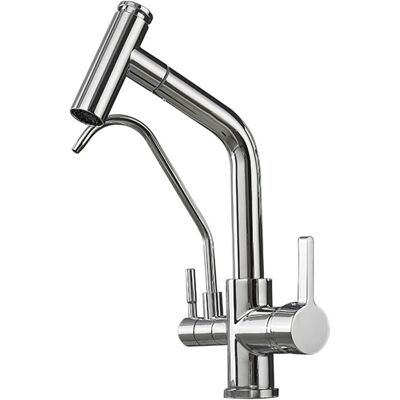 QIYAO Grifo Mezclador De Cocina De 3 Vías Con Rociador Extraíble, Grifo De Latón, Dispensa Agua Caliente, Fría Y Purificada, Grifo Purificador De Agua Multifuncional (color: B) QIYAO Grifo Mezclador De Cocina De 3 Vías Con Rociador Extraíble, Grifo De Latón, Dispensa Agua Caliente, Fría Y Purificada, Grifo Purificador De Agua Multifuncional (color: B)