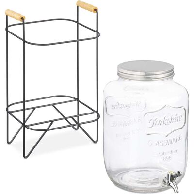 HELLOSHOP26 Dispensador De Bebidas Vintage Ergonómico Con Grifo Y Soporte 35 X 20 X 15 Cm De Vidrio Transparente 130016344 HELLOSHOP26 Dispensador De Bebidas Vintage Ergonómico Con Grifo Y Soporte 35 X 20 X 15 Cm De Vidrio Transparente 130016344