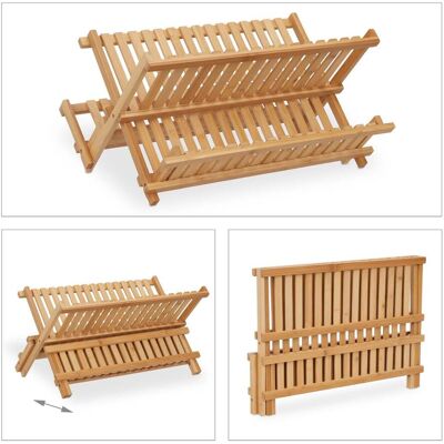 HELLOSHOP26 Escurridor Plegable De 2 Niveles Para Vajilla Práctico Fácil Almacenamiento 55 X 30 X 20 Cm De Bambú Natural 130013092 HELLOSHOP26 Escurridor Plegable De 2 Niveles Para Vajilla Práctico Fácil Almacenamiento 55 X 30 X 20 Cm De Bambú Natural 130013092