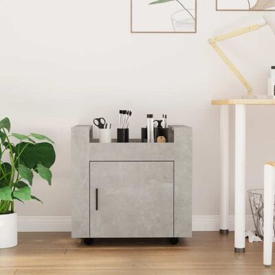 vidaXL Carrito de escritorio gris hormigón - Almacenamiento de oficina vidaXL Carrito de escritorio gris hormigón - Almacenamiento de oficina